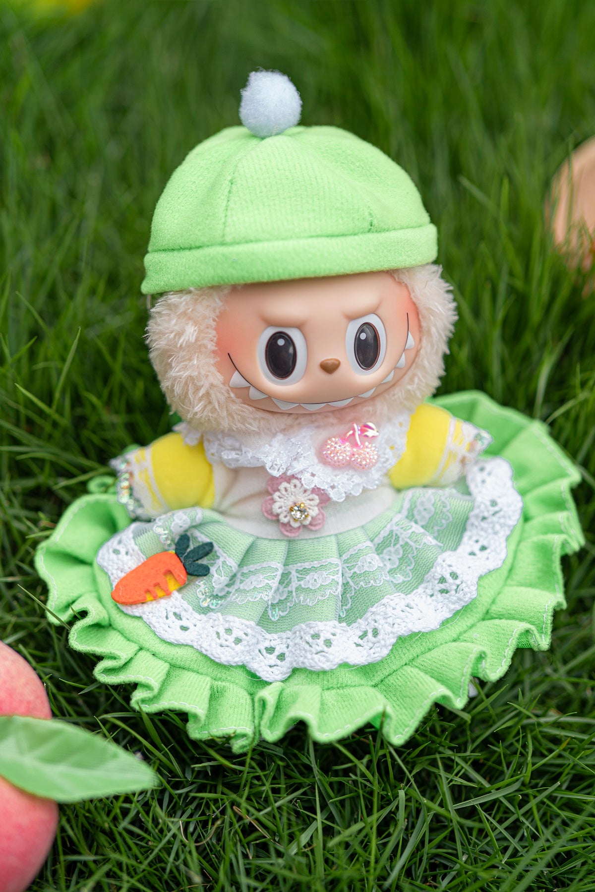 Summer Green Hooded Dress for 17 cm LBB Standard Plush Dolls