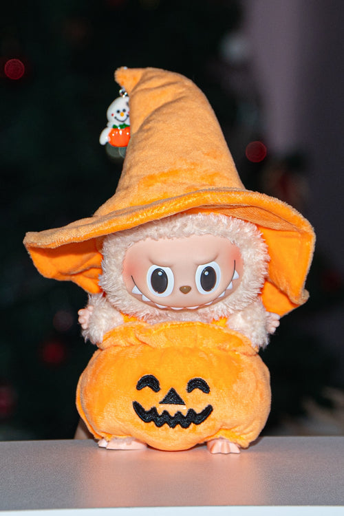 Halloween Pumpkin Witch Outfit for 17 cm LBB Standard Plush Dolls