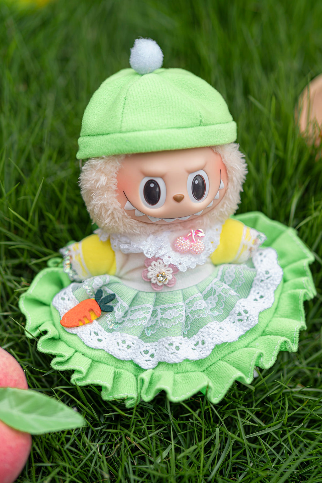 Summer Green Hooded Dress for 17 cm LBB Standard Plush Dolls