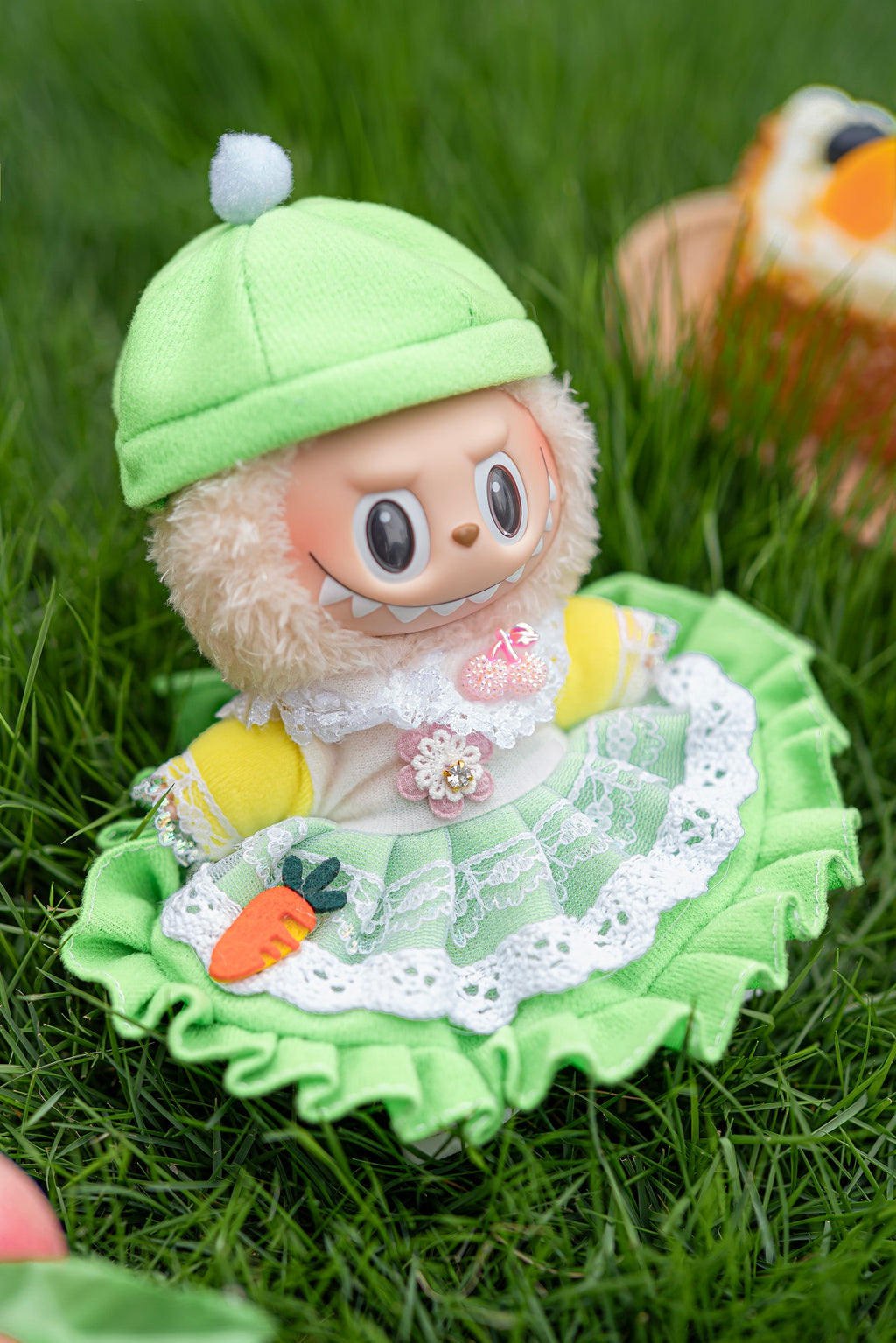 Summer Green Hooded Dress for 17 cm LBB Standard Plush Dolls